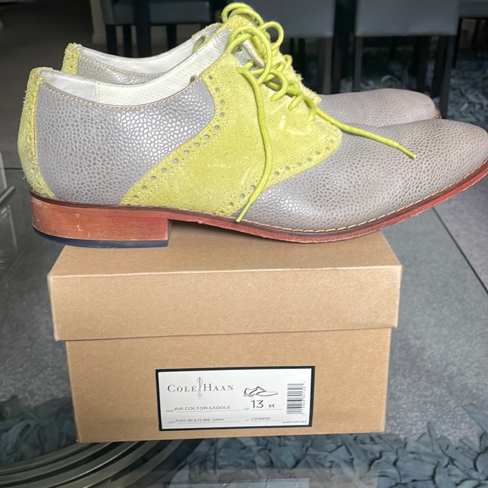 Rare Cole Haan size 13 Lime Green and Grey
